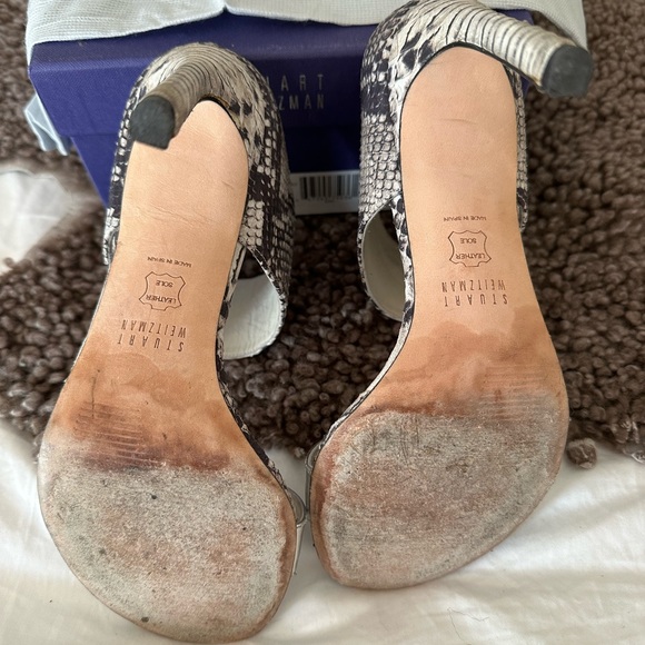 Stuart Weitzman “Myslide” stamped python sandals - Picture 2 of 9